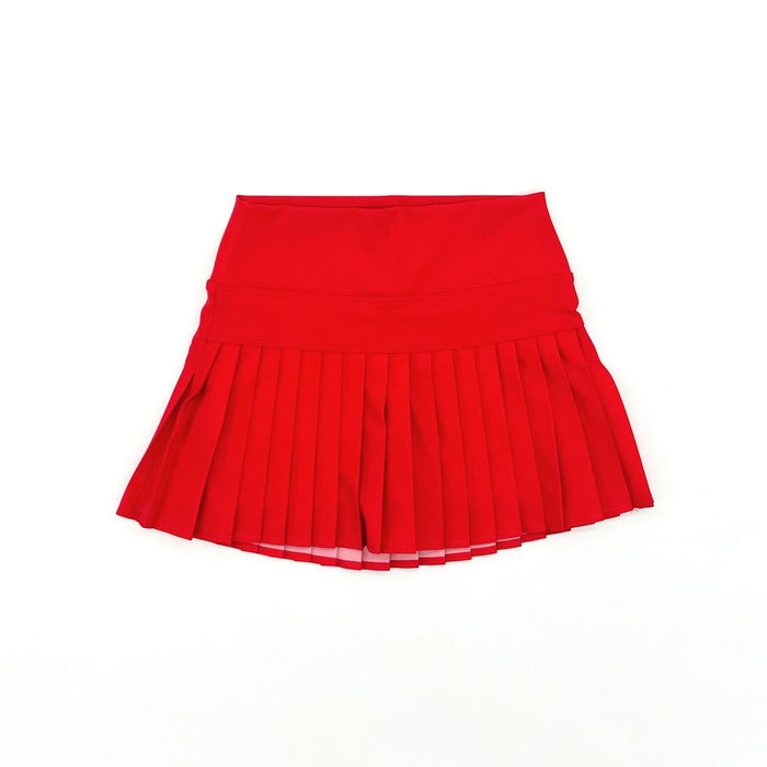 BLENDED SPIRIT RED ATHLETIC PLEAT SKIRT
