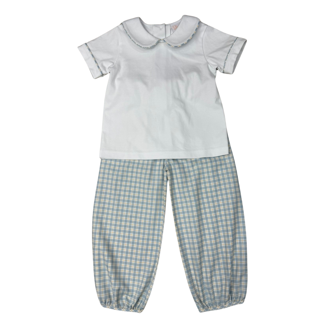 WHIMSEY BAY KIDS HARVEST PLAID BUBBLE PANT SET