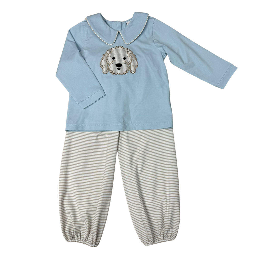 WHIMSEY BAY KIDS DOODLE DOGGY BUBBLE PANT SET