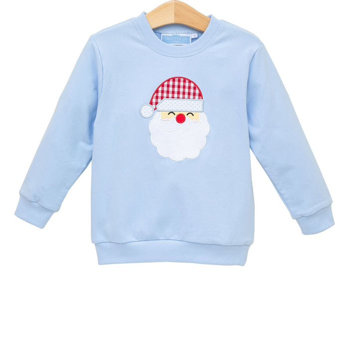 TROTTER STREET FRENCH TERRY PULLOVER SANTA LIGHT BLUE