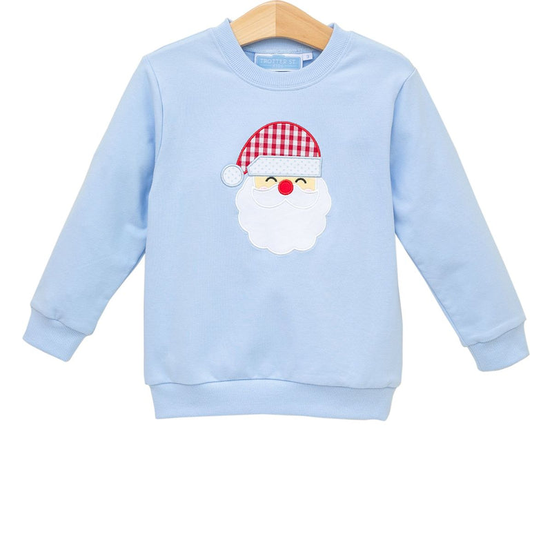 TROTTER STREET FRENCH TERRY PULLOVER SANTA LIGHT BLUE