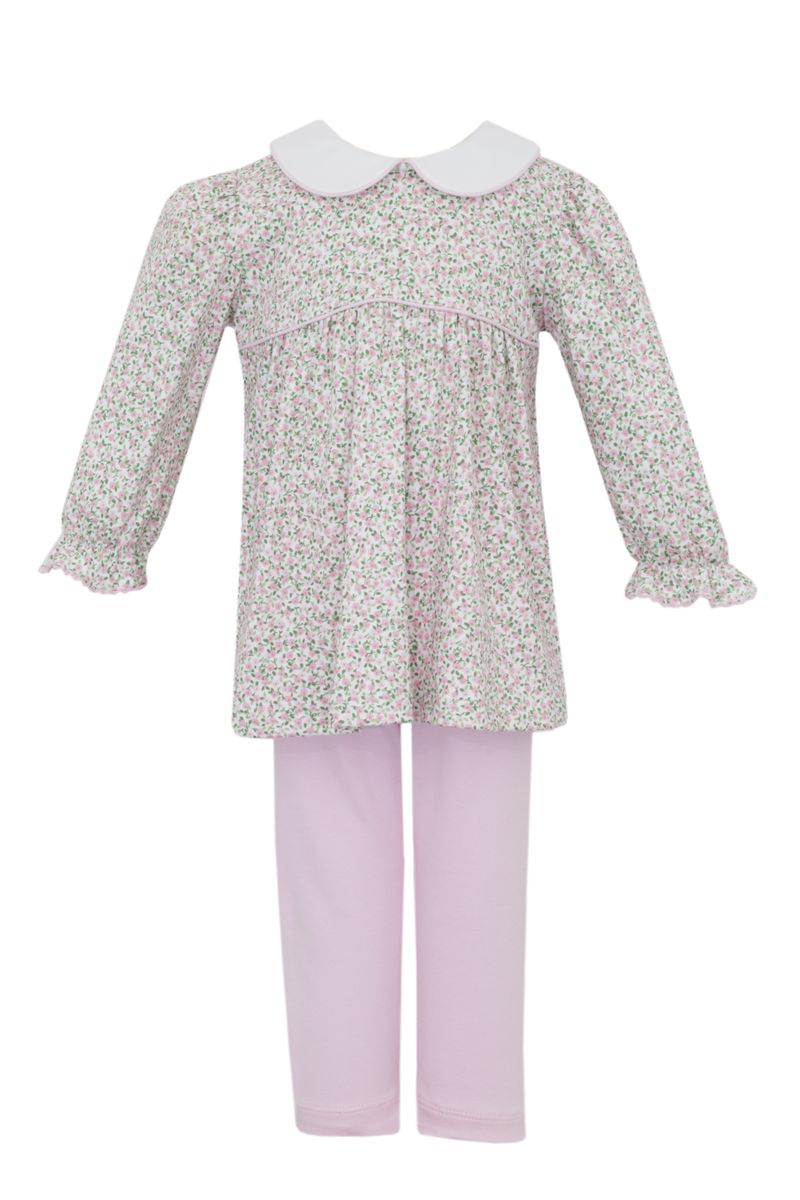 PETIT BEBE CAROL PINK KNIT LIBERTY FLORAL TUNIC SET