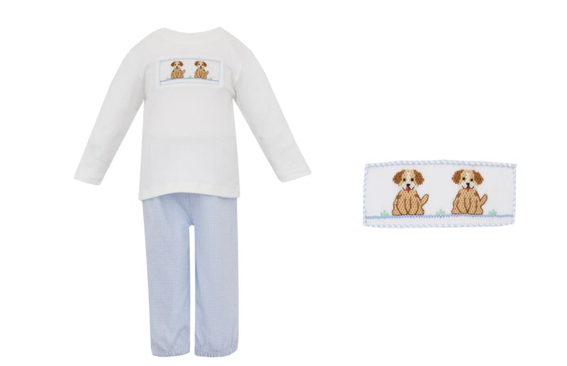 PETIT BEBE PUPPIES PANTS SET