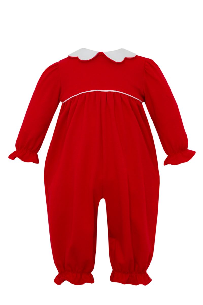 PETIT BEBE RED KNIT GIRLS ROMPER