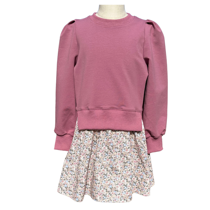 PLEAT CLARA COMBO DRESS