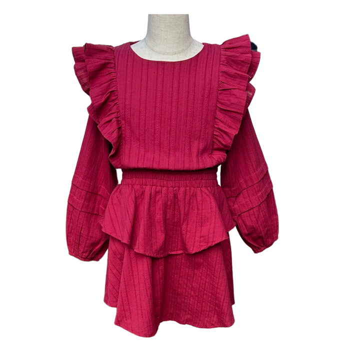 PLEAT TATE DRESS RED
