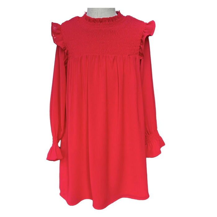 PLEAT LOTTIE DRESS RED