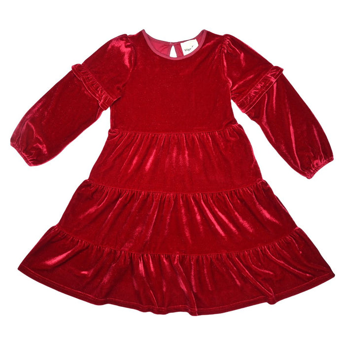 VIGNETTE GIRLS ELIANA DRESS RED VELVET