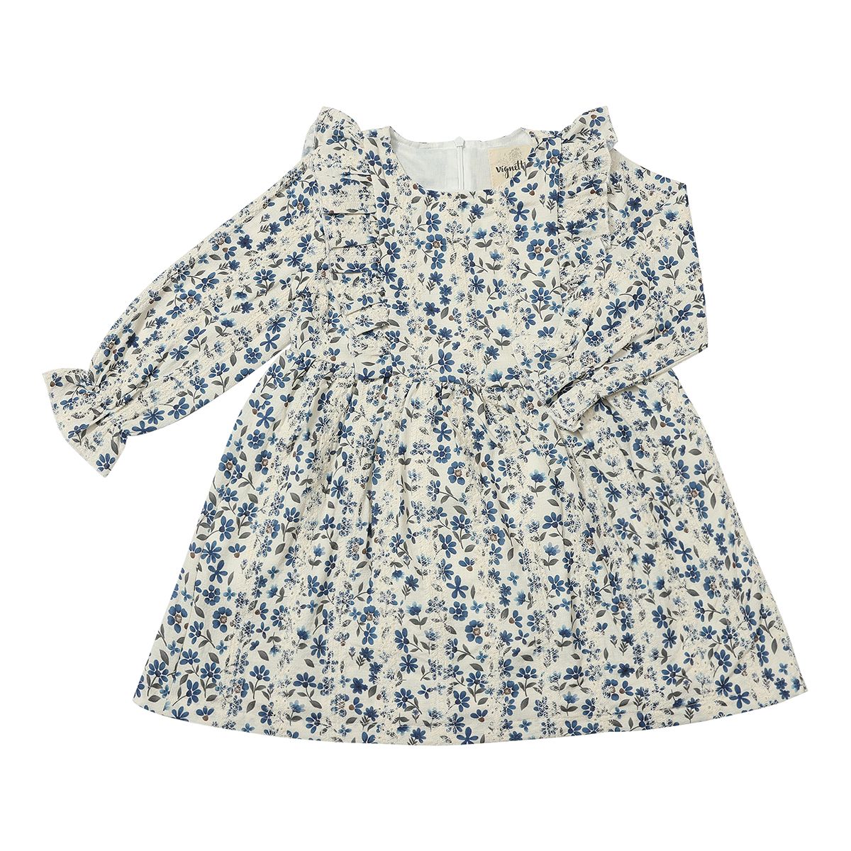 VIGNETTE SLOANE DRESS BLUE FLORAL EYELET