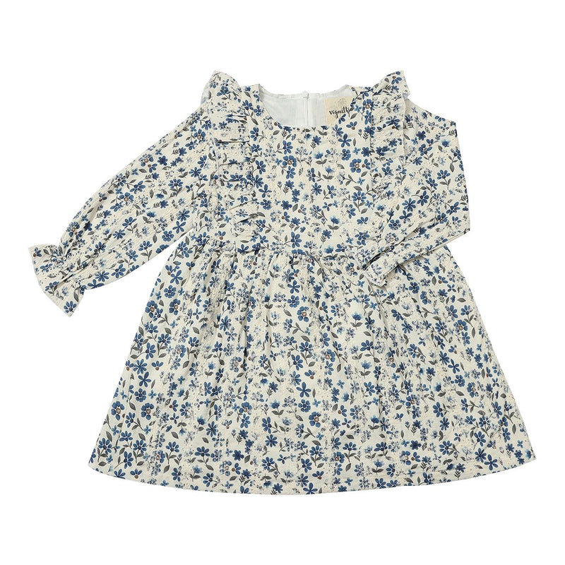 VIGNETTE SLOANE DRESS BLUE FLORAL EYELET