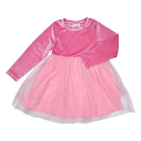 VIGNETTE GIRLS EVA DRESS PINK VELVET