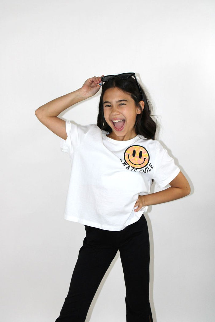 PAPER FLOWER TWEEN HAPPY FACE TOP