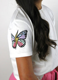 PAPER FLOWER TWEEN BUTTERFLY TOP