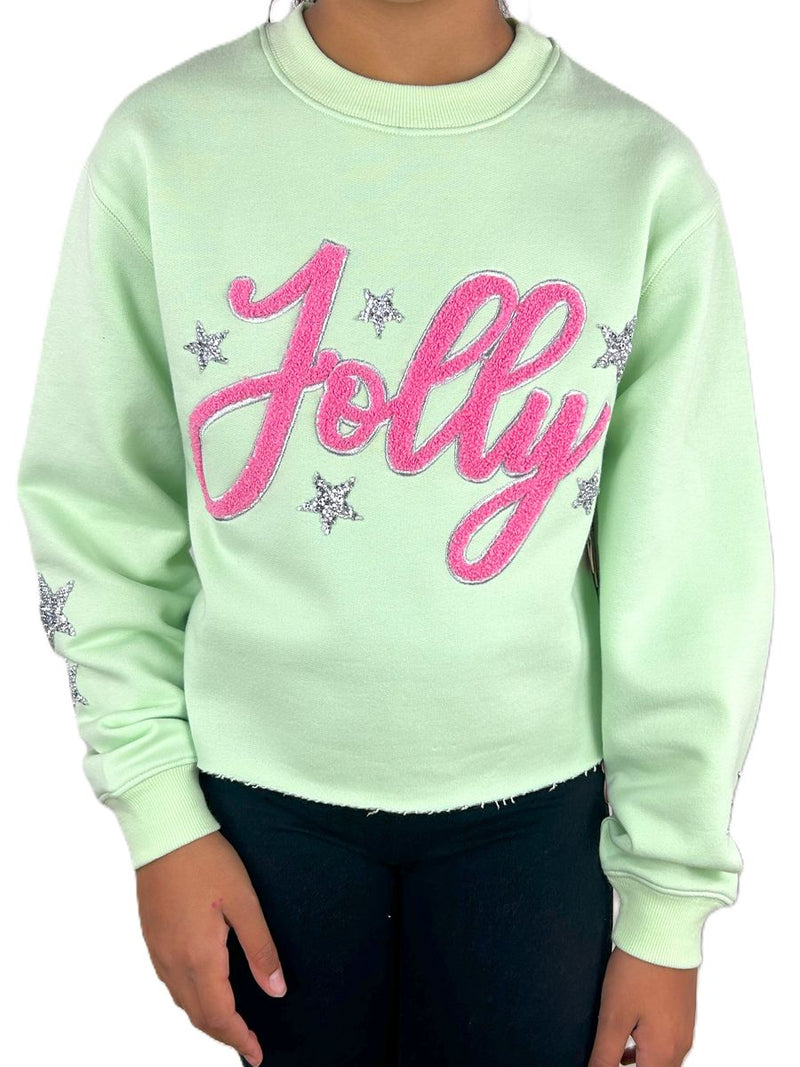 PAPER FLOWER JOLLY & STAR RHINESTONE SWEATSHIRT