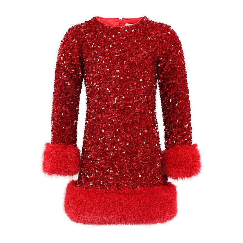 LOLA AND THE BOYS RUBY SHIMMER DRESS