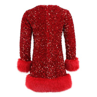 LOLA AND THE BOYS RUBY SHIMMER DRESS