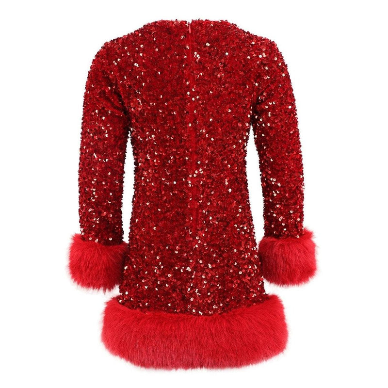 LOLA AND THE BOYS RUBY SHIMMER DRESS