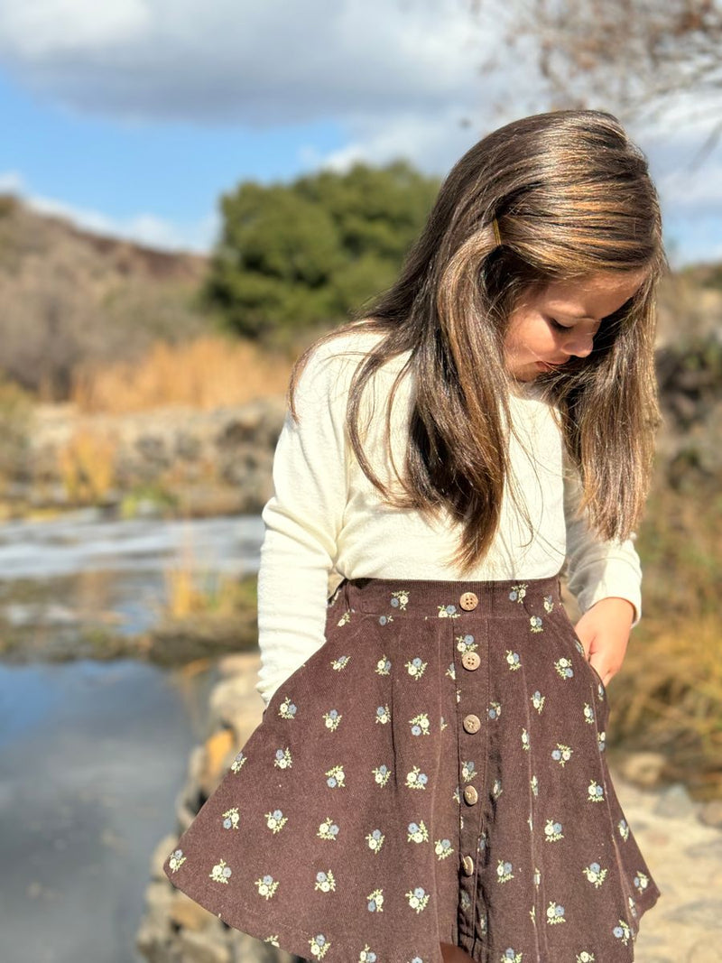 VIGNETTE CARA SKIRT CHOCOLATE FLORAL