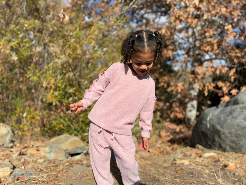 VIGNETTE GIRLS BLAIRE JOGGER SET ROSE