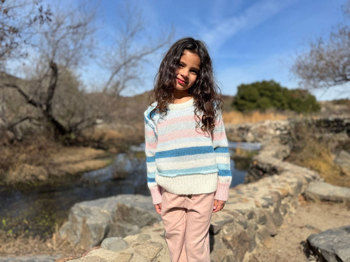 VIGNETTE GIRLS DONNA SWEATER BLUE/PINK