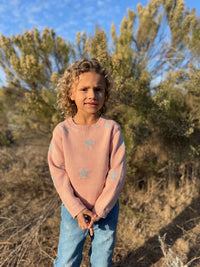 VIGNETTE GIRLS ROBYN SWEATER PINK STAR