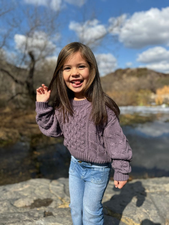 VIGNETTE GIRLS MOLLY SWEATER LAVENDER KNIT