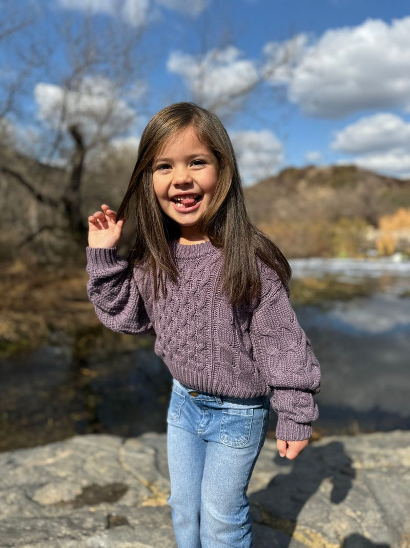 VIGNETTE GIRLS MOLLY SWEATER LAVENDER KNIT