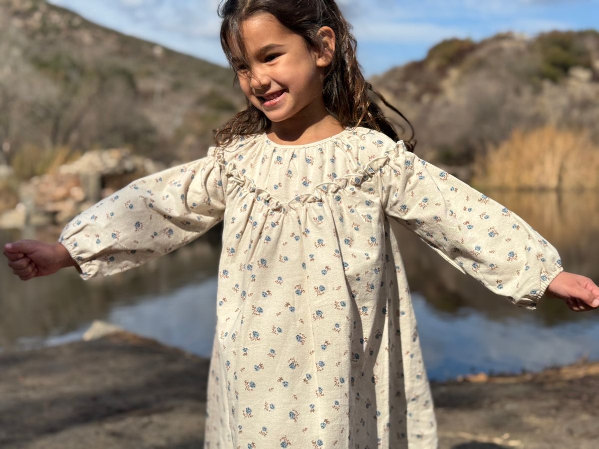 VIGNETTE JUNE DRESS OATMEAL FLORAL