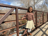 VIGNETTE CARA SKIRT OATMEAL FLORAL