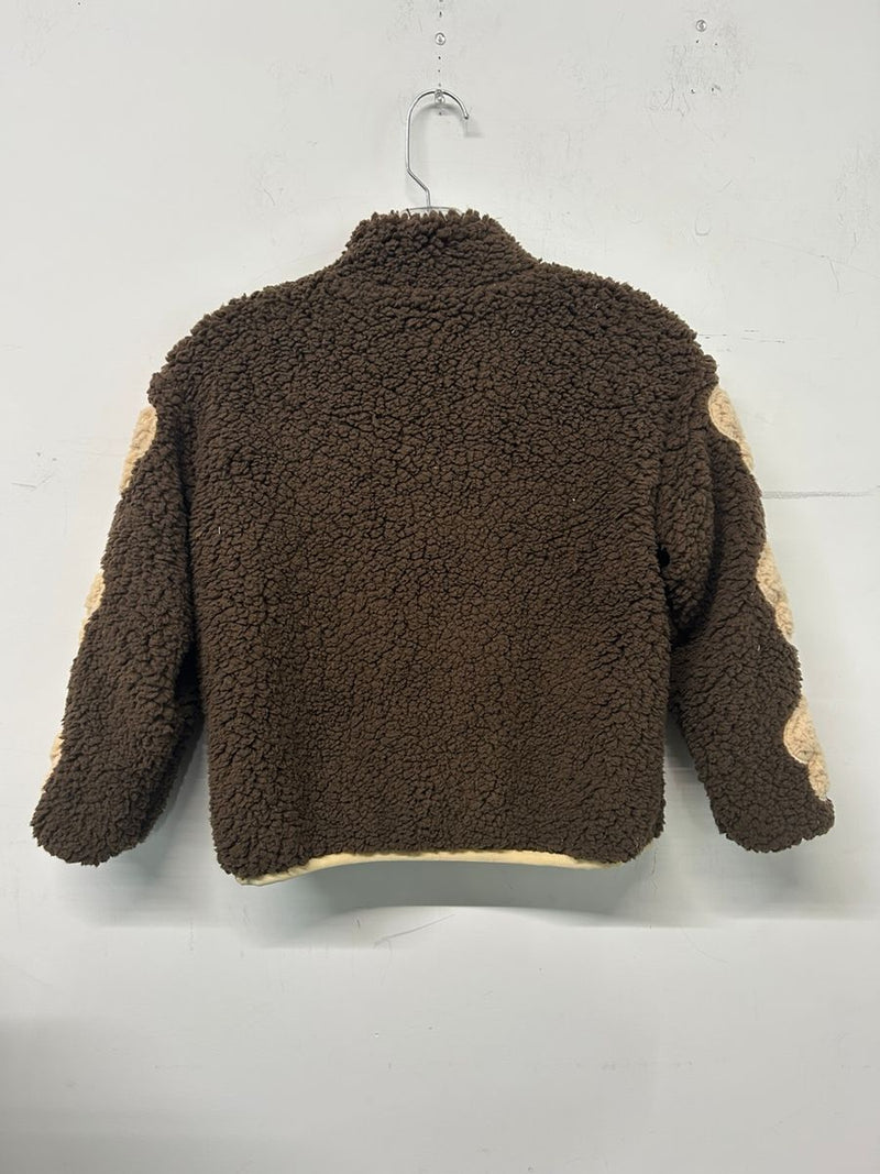 LOVE DAISY SHERPA JACKET WITH DAISY SLEEVE DETAIL