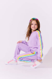 LOLA AND THE BOYS LAVENDER RAINBOW SEQUIN SET