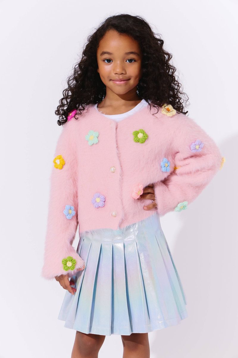LOLA AND THE BOYS 3D RAINBOW DAISY CARDIGAN
