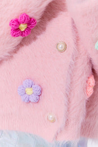 LOLA AND THE BOYS 3D RAINBOW DAISY CARDIGAN