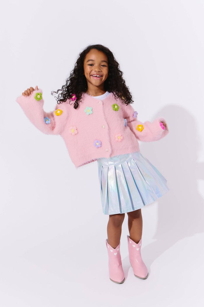 LOLA AND THE BOYS 3D RAINBOW DAISY CARDIGAN
