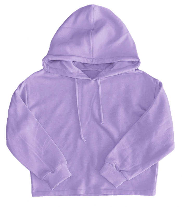 TWEEN CLOUD HOODIE WITH RAW EDGE BOTTOM VIOLET CRUSH
