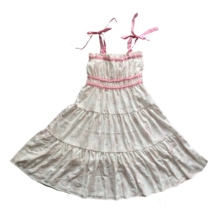 TIE STRAP BOHO DRESS WITH LACE