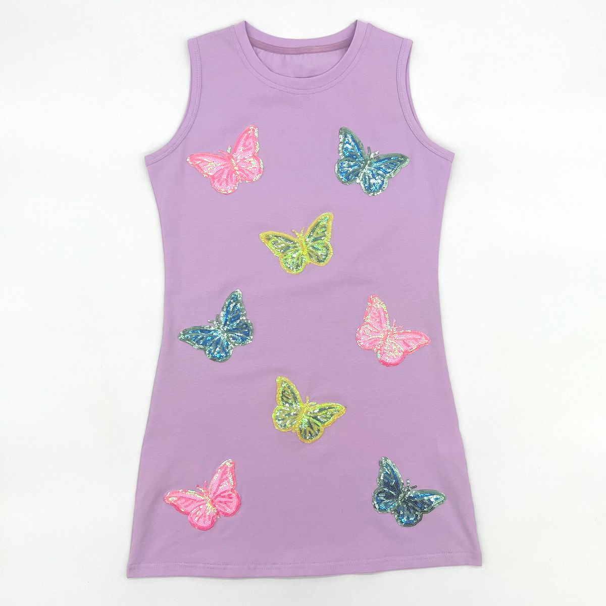 SEQUINS BUTTERFLY PATCH DRESS