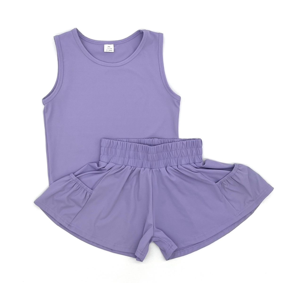 LAVENDER ATHLETIC POCKET SHORT SET