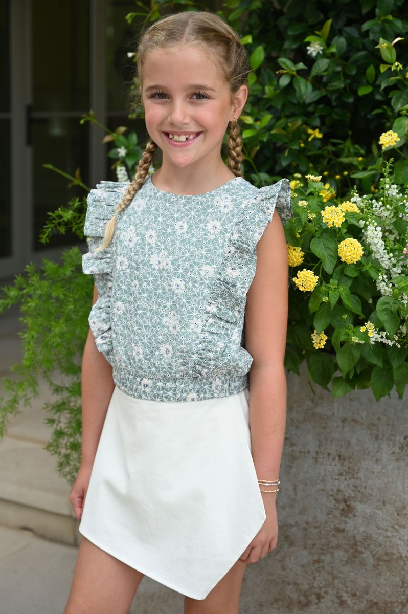 PLEAT ALDEN SKORT OFF WHITE