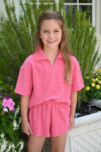 PLEAT CARLISE SHORT PINK/ORANGE