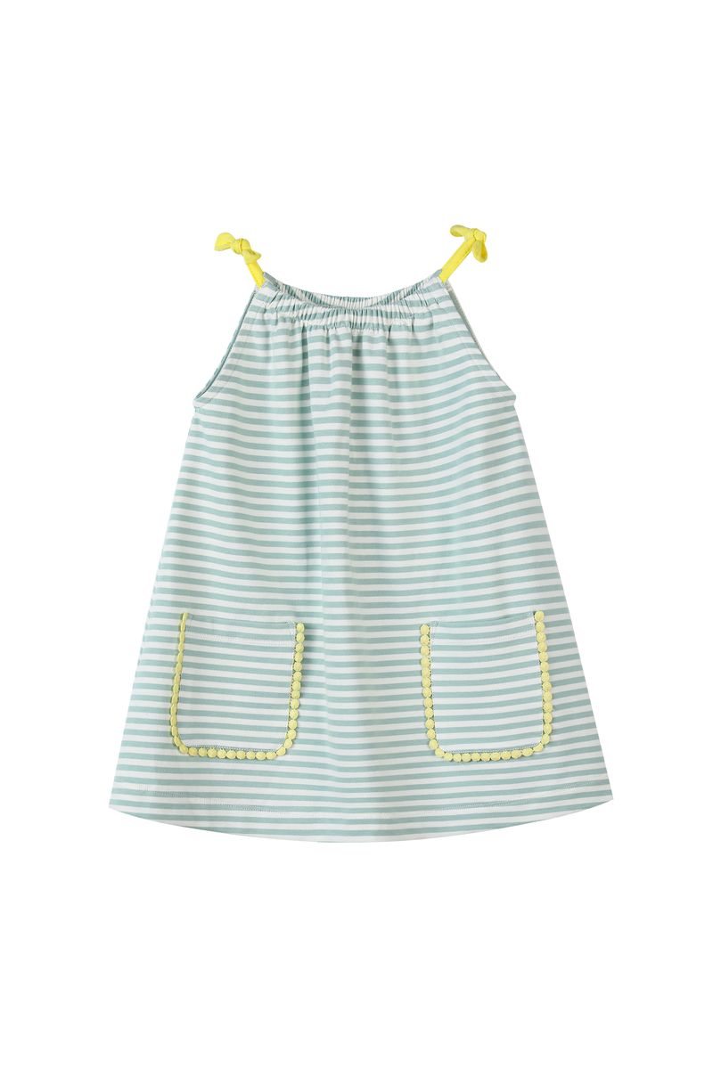 CONNIE DRESS GREEN STRIPE