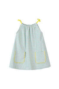 CONNIE DRESS GREEN STRIPE