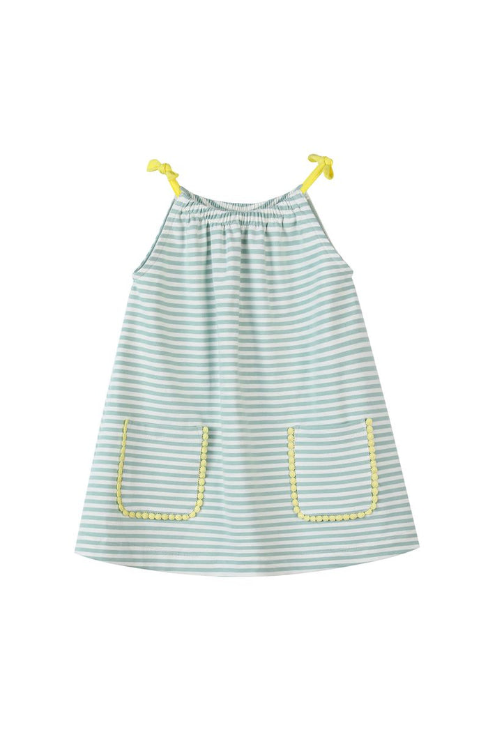 CONNIE DRESS GREEN STRIPE