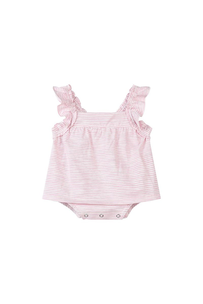 MAGGIE ONESIE DRESS PINK STRIPE