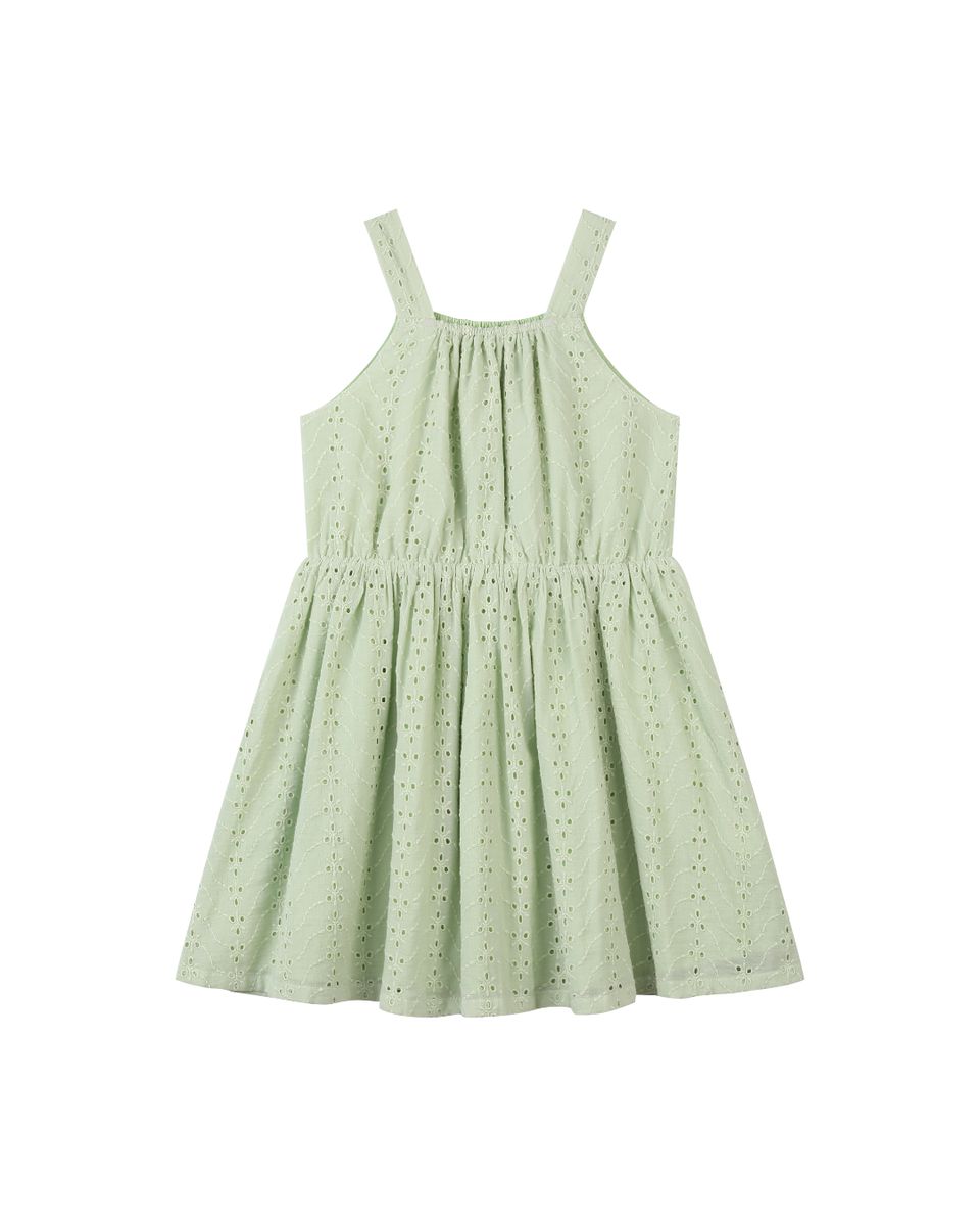 SLOANE DRESS GREEN EYELET