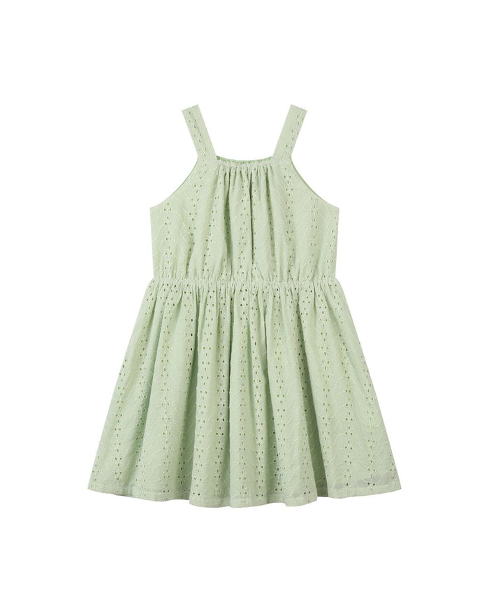 SLOANE DRESS GREEN EYELET