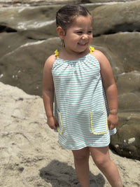 CONNIE DRESS GREEN STRIPE