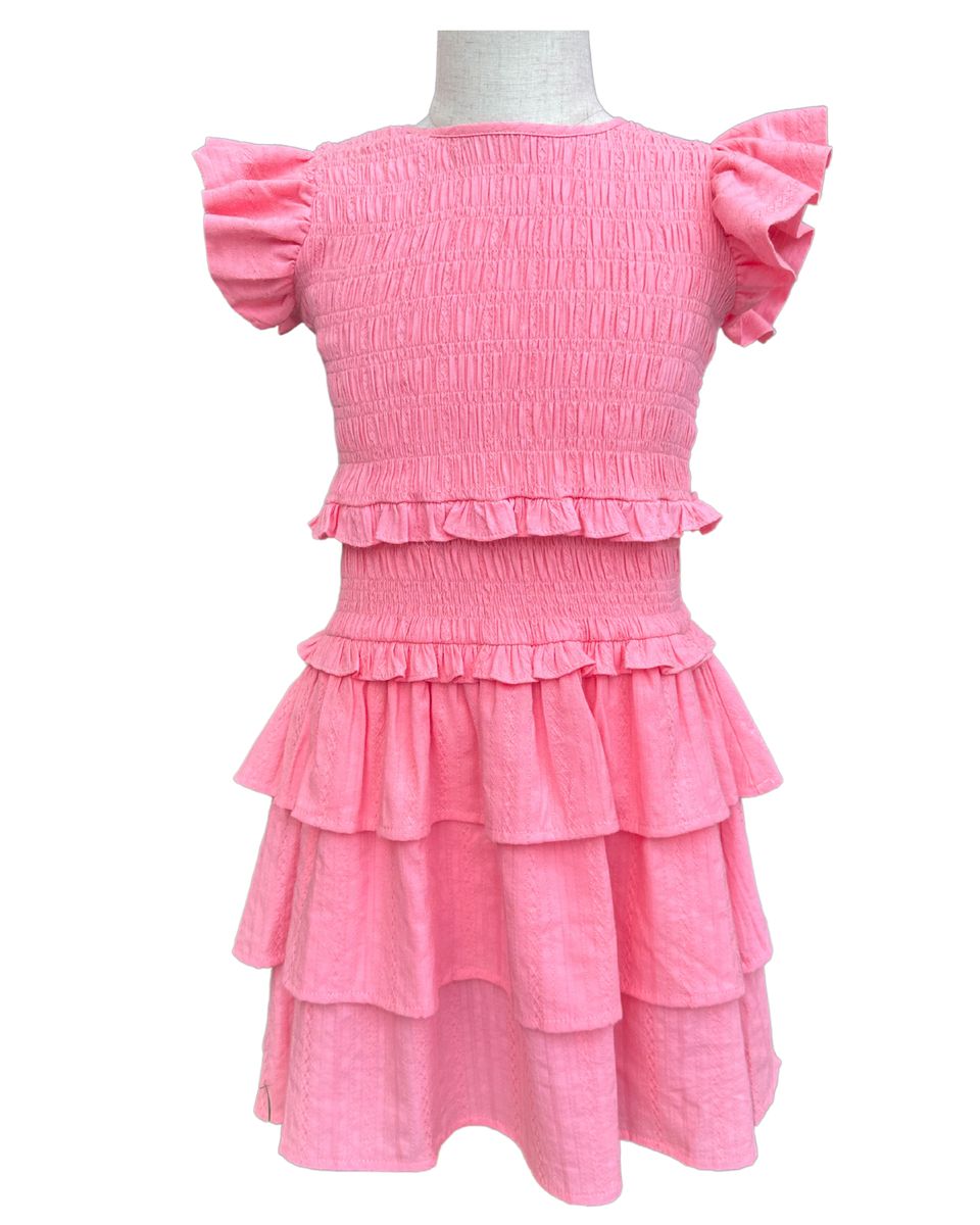 PLEAT CLAIRE DRESS GRAPEFRUIT