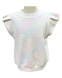 PLEAT OLIVIA TOP RAINBOW KNIT