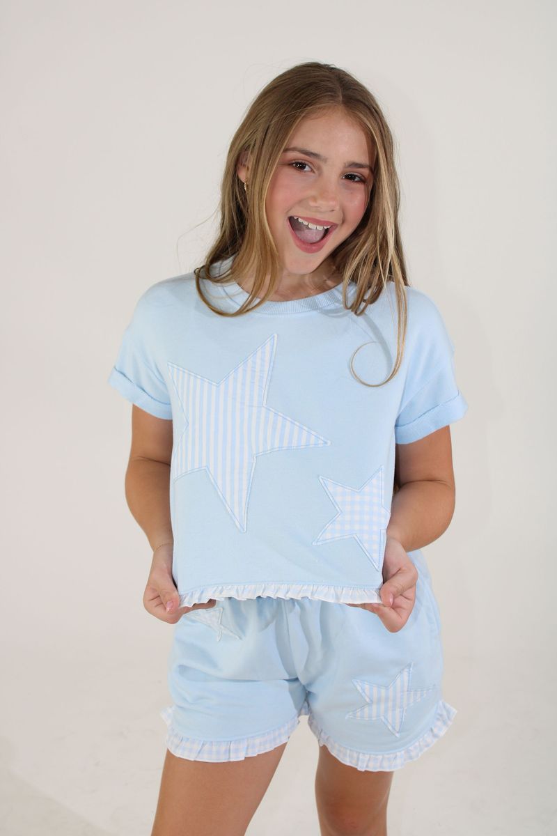 STAR APPLIQUE WITH RUFFLE HEM SET